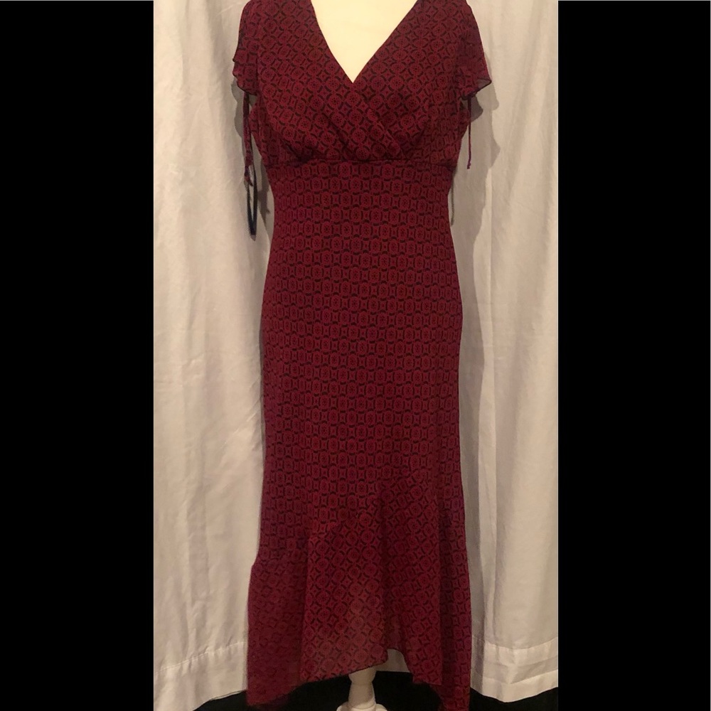 Women’s asymmetrical flutter sleeve dress